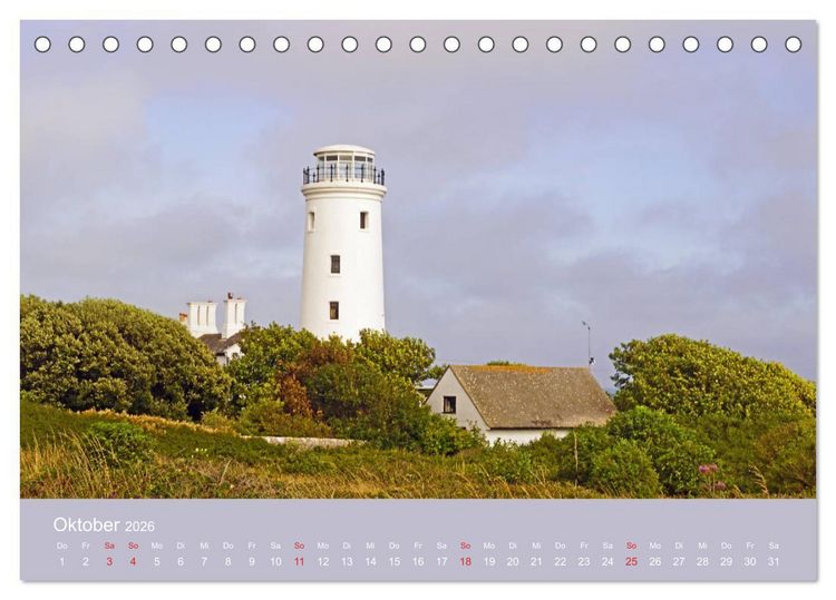 Produktbild: Englische Leuchtt&uuml;rme - Leuchtfeuer entlang Englands K&uuml;ste (Tischkalender 2026 DIN A5 quer), CALVENDO Monatskalender