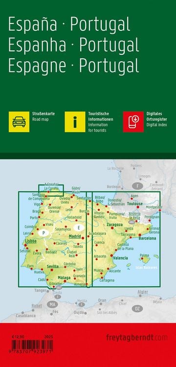 Produktbild: freytag & berndt Stra&szlig;enkarte Spanien - Portugal 1:700.000