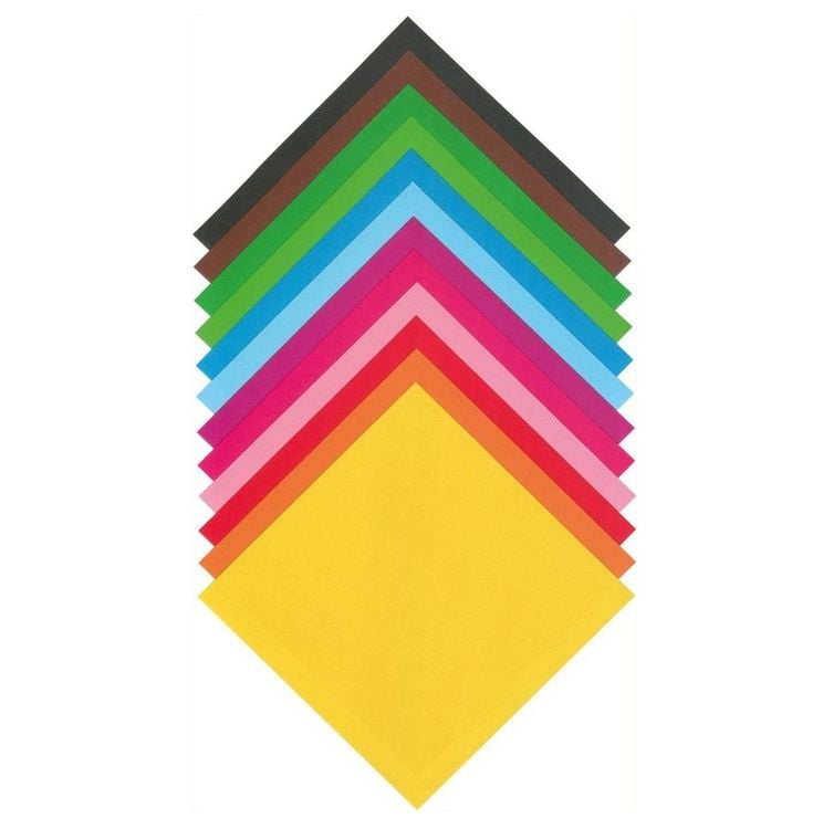 Produktbild: Folia Faltbl&auml;tter aus Origami Papier DUO UNI 80g/m&sup2;, 19x19cm, 96 Blatt, farbig sortiert