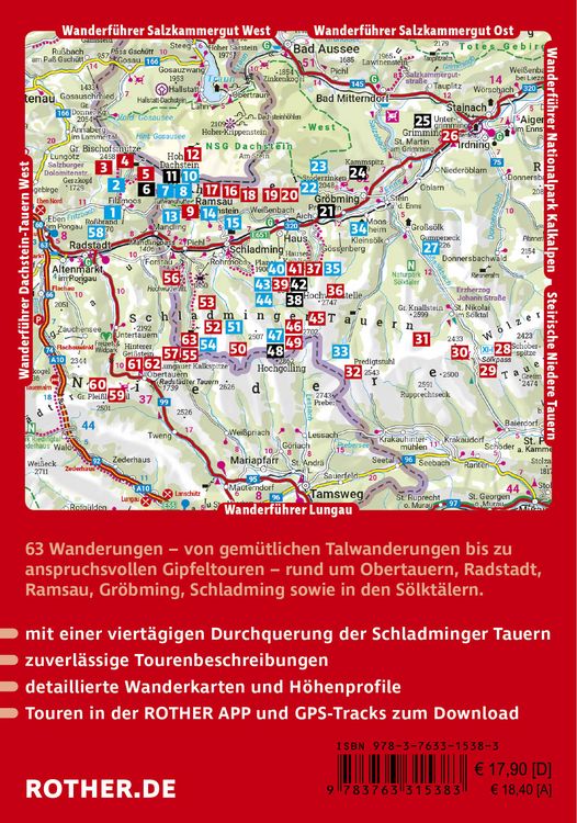 Produktbild: ROTHER Wanderf&uuml;hrer Dachstein-Tauern Ost: Bischofsm&uuml;tze bis S&ouml;lkpass. 63 Touren im Dachsteingebirge und in den Schladminger Tauern
