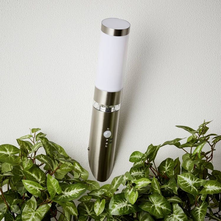Produktbild: Brilliant Bole G46798/82 Au&szlig;enwandleuchte mit Bewegungsmelder Halogen E27 60W Edelstahl