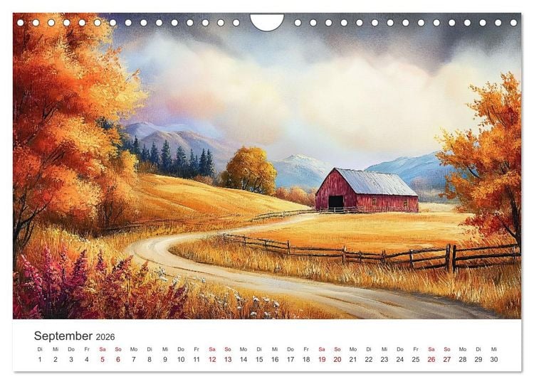 Produktbild: KI-Landschaften - Malerisch durch das Jahr (Wandkalender 2026 DIN A4 quer), CALVENDO Monatskalender