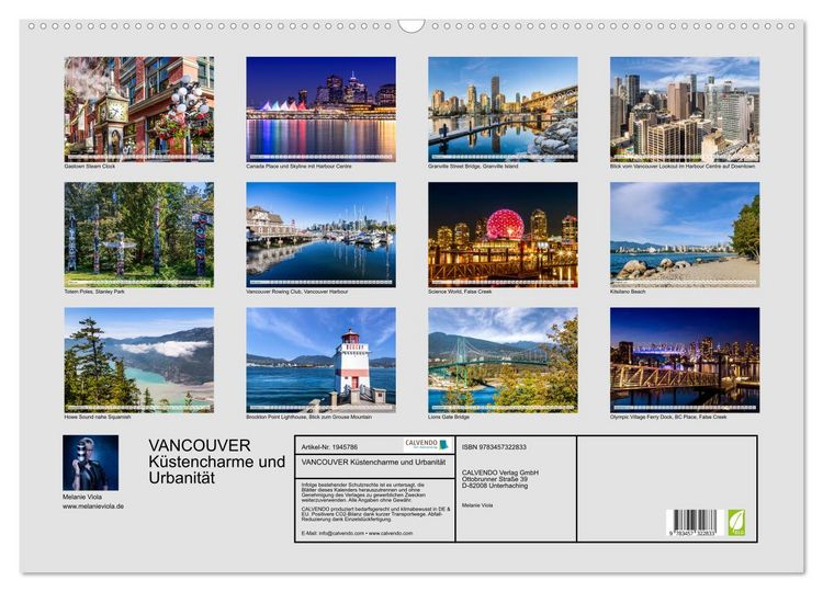 Produktbild: VANCOUVER K&uuml;stencharme und Urbanit&auml;t (Wandkalender 2026 DIN A2 quer), CALVENDO Monatskalender