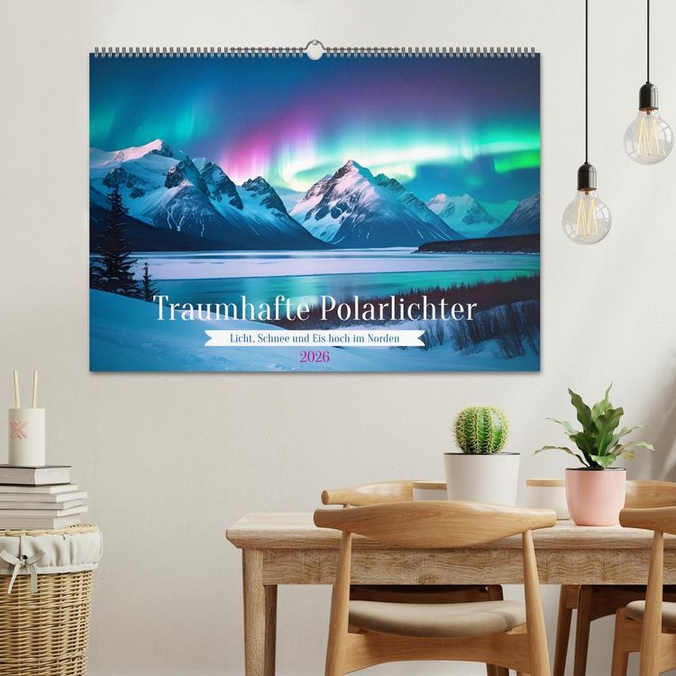 Produktbild: Traumhafte Polarlichter . Licht, Schnee und Eis hoch im Norden (Wandkalender 2026 DIN A2 quer), CALVENDO Monatskalender