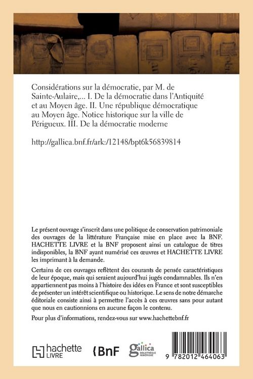 Produktbild: Consid&eacute;rations Sur La D&eacute;mocratie