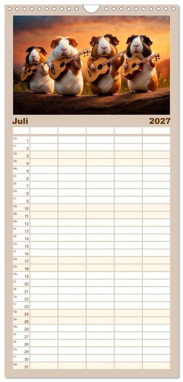 Produktbild: Familienplaner 2027 - Meerschweinchen mal anders! mit 5 Spalten (Wandkalender, 21 x 45 cm) CALVENDO