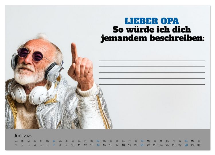 Produktbild: Kalender f&uuml;r Opa - Was ich dir sagen will (Tischkalender 2026 DIN A5 quer), CALVENDO Monatskalender