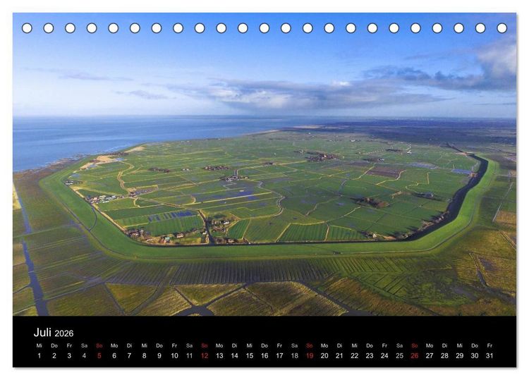 Produktbild: Luftaufnahmen - Faszinierendes Nordfriesland (Tischkalender 2026 DIN A5 quer), CALVENDO Monatskalender