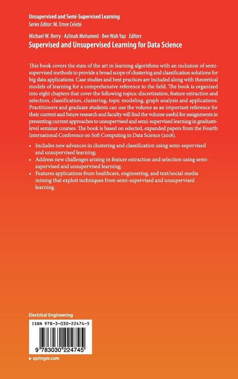 Produktbild: Supervised and Unsupervised Learning for Data Science