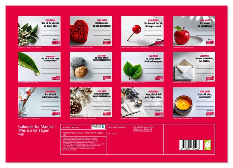 Produktbild: Kalender f&uuml;r Mamas - Was ich dir sagen will (hochwertiger Premium Wandkalender 2026 DIN A2 quer), Kunstdruck in Hochglanz