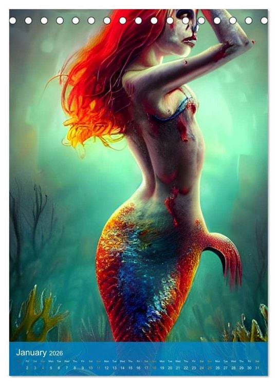 Produktbild: Sirens of the Undead Seas (Desk Calendar 2026 DIN A5 portrait), CALVENDO 12 Month DeskCalendar