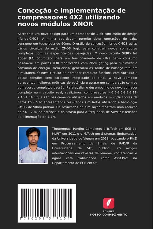 Produktbild: Conce&ccedil;&atilde;o e implementa&ccedil;&atilde;o de compressores 4X2 utilizando novos m&oacute;dulos XNOR