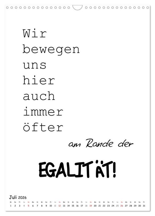 Produktbild: Typo-Kalender f&uuml;r das B&uuml;ro. Gemeine und lustige Spr&uuml;che (Wandkalender 2026 DIN A3 hoch), CALVENDO Monatskalender