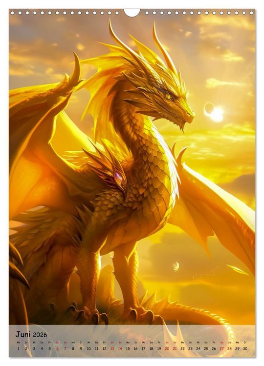 Produktbild: Gefl&uuml;gelte H&uuml;ter - Erleben Sie die Magie der Drachen (Wandkalender 2026 DIN A3 hoch), CALVENDO Monatskalender
