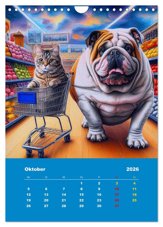 Produktbild: Abenteuer mit Micki und Bullig! (Wandkalender 2026 DIN A4 hoch), CALVENDO Monatskalender