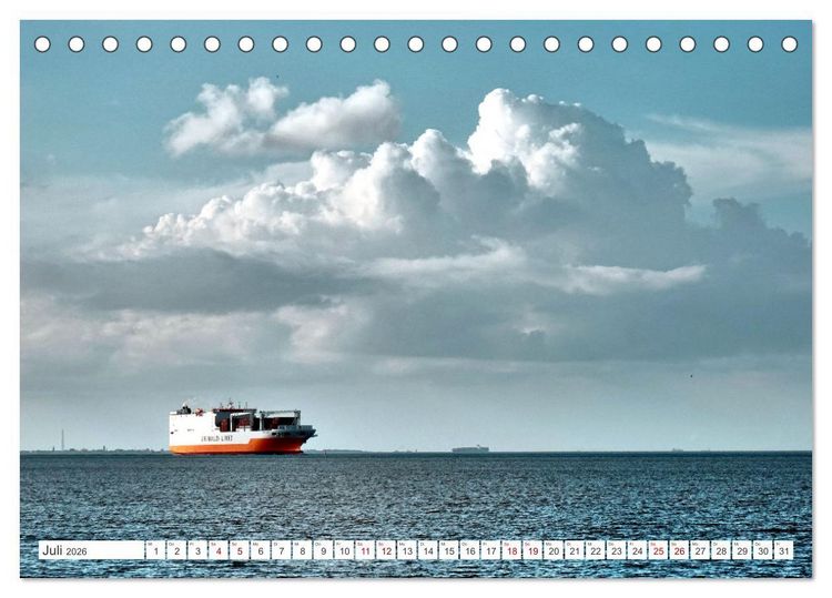 Produktbild: Am Elbdeich - Von Schiffen und Schafen (Tischkalender 2026 DIN A5 quer), CALVENDO Monatskalender