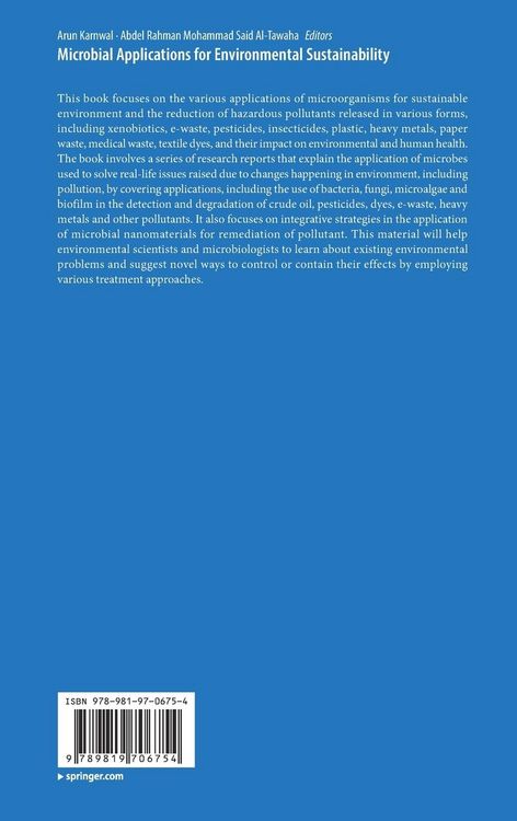 Produktbild: Microbial Applications for Environmental Sustainability