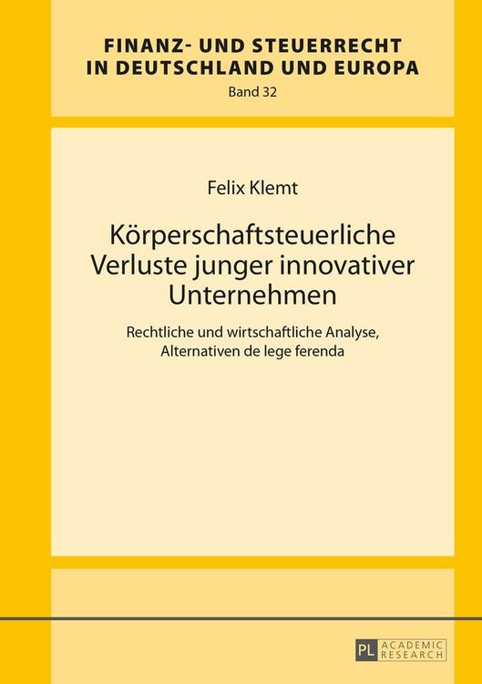 Produktbild: K&ouml;rperschaftsteuerliche Verluste junger innovativer Unternehmen