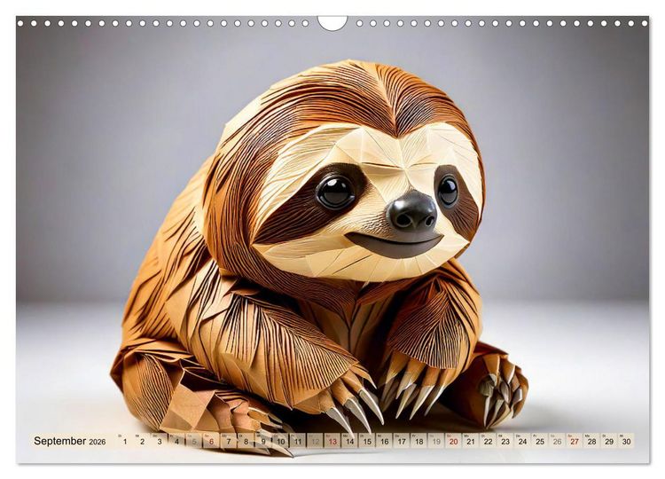 Produktbild: Wilde Origami Tiere (Wandkalender 2026 DIN A3 quer), CALVENDO Monatskalender