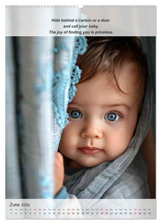 Produktbild: No more boredom for your baby (Wall Calendar 2026 DIN A2 portrait), CALVENDO 12 Month Wall Calendar