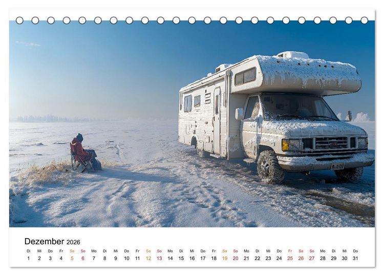 Produktbild: Wohnmobil grenzenlos (Tischkalender 2026 DIN A5 quer), CALVENDO Monatskalender