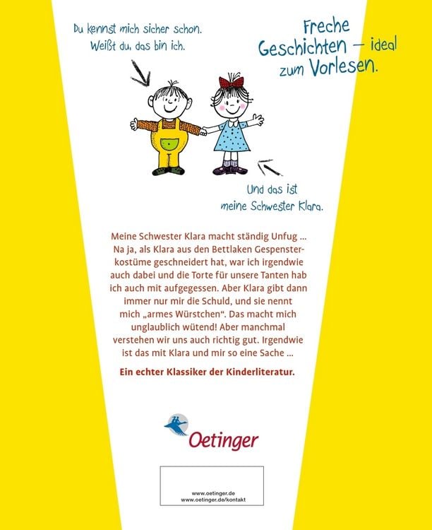 Produktbild: Ich und meine Schwester Klara. Die sch&ouml;nsten Geschwistergeschichten zum Vorlesen