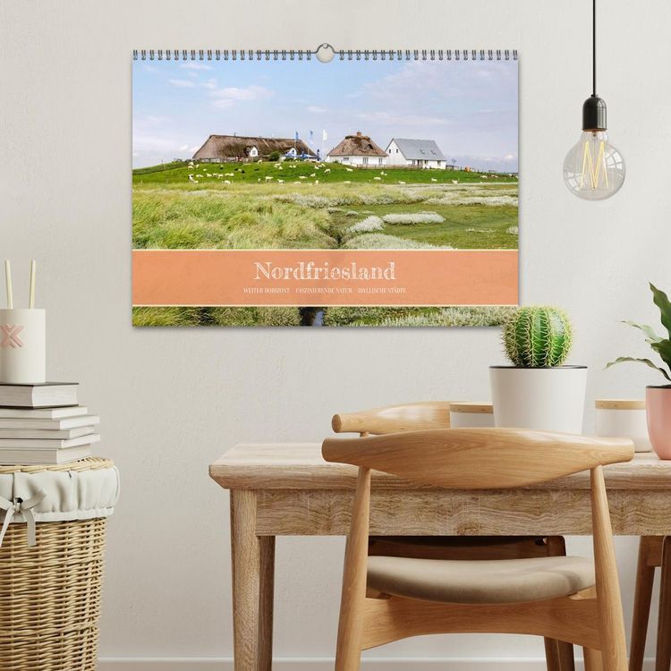 Produktbild: Nordfriesland - weiter Horizont, faszinierende Natur, idyllische St&auml;dte (Wandkalender 2026 DIN A3 quer), CALVENDO Monatskalender