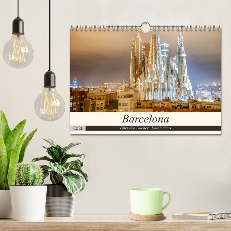Produktbild: Barcelona - &Uuml;ber den D&auml;chern Kataloniens (Wandkalender 2026 DIN A4 quer), CALVENDO Monatskalender