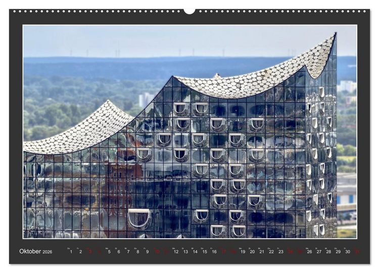 Produktbild: Wahrzeichen Elbphilharmonie (hochwertiger Premium Wandkalender 2026 DIN A2 quer), Kunstdruck in Hochglanz