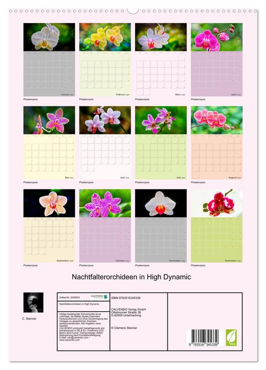 Produktbild: Nachtfalterorchideen in High Dynamic (hochwertiger Premium Wandkalender 2026 DIN A2 hoch), Kunstdruck in Hochglanz
