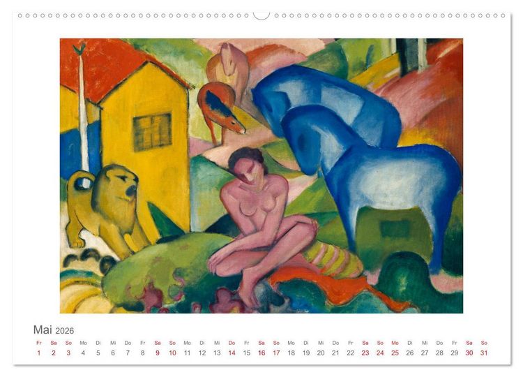 Produktbild: Franz Marc 2026 (hochwertiger Premium Wandkalender 2026 DIN A2 quer), Kunstdruck in Hochglanz