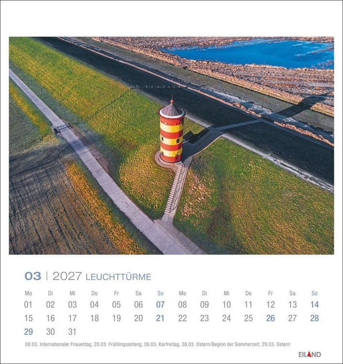 Produktbild: Leuchtt&uuml;rme Postkartenkalender 2027 - Leuchten des Nordens