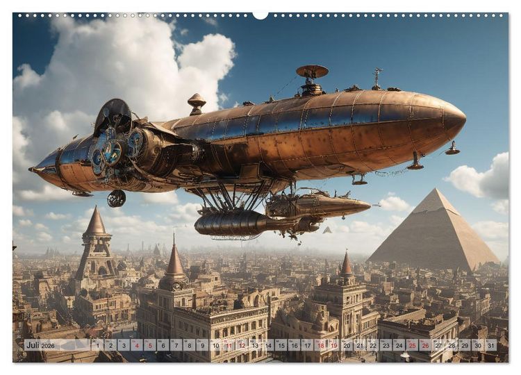 Produktbild: Steampunk - fantastische Flugger&auml;te (Wandkalender 2026 DIN A2 quer), CALVENDO Monatskalender