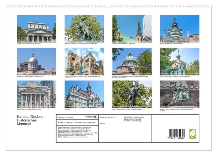 Produktbild: Kanada Quebec - Historisches Montreal (hochwertiger Premium Wandkalender 2026 DIN A2 quer), Kunstdruck in Hochglanz