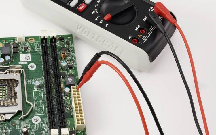 Produktbild: VOLTCRAFT MSL-520sw Messleitung 4 mm-Stecker Messnadel 0.7mm 1.5m Schwarz 1St.