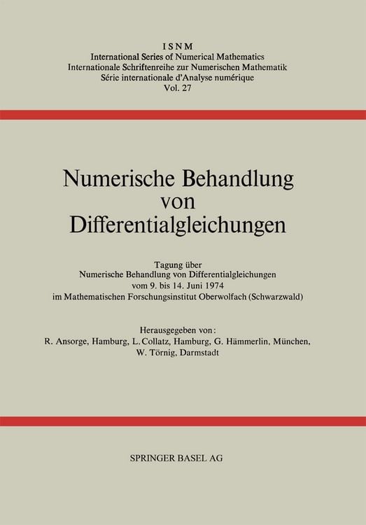 Produktbild: Numerische Behandlung von Differentialgleichungen