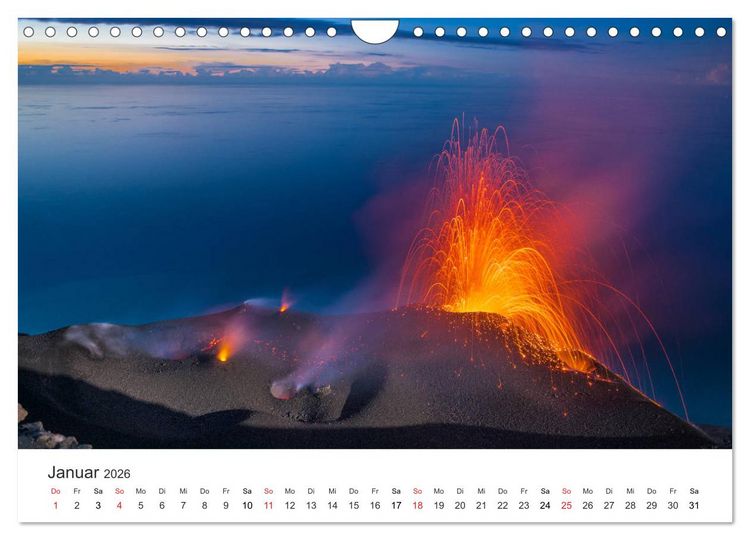 Produktbild: Vulkane 2026 (Wandkalender 2026 DIN A4 quer), CALVENDO Monatskalender
