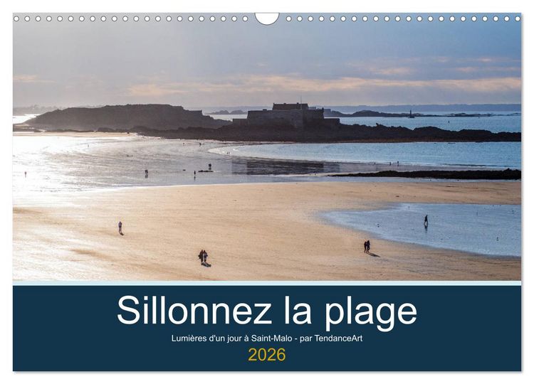 Produktbild: Sillonnez la plage (Calendrier mural 2026 DIN A3 vertical), CALVENDO calendrier mensuel