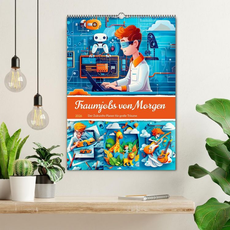 Produktbild: Traumjobs von Morgen - Der Zukunfts-Planer f&uuml;r gro&szlig;e Tr&auml;ume (Wandkalender 2026 DIN A2 hoch), CALVENDO Monatskalender