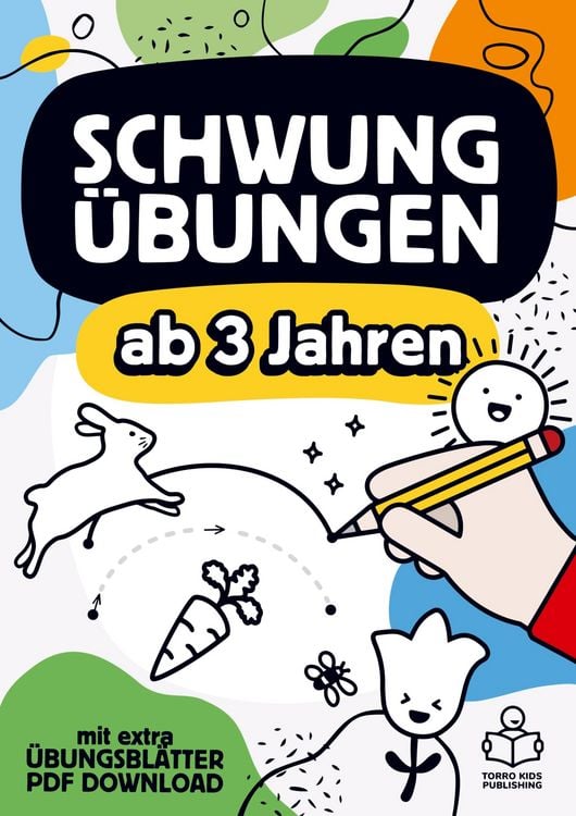 Produktbild: Schwung&uuml;bungen ab 3 Jahren: Das gro&szlig;e &Uuml;bungsheft mit Schwung&uuml;bungen zur Konzentrations- und Feinmotorik F&ouml;rderung f&uuml;r Kinder.