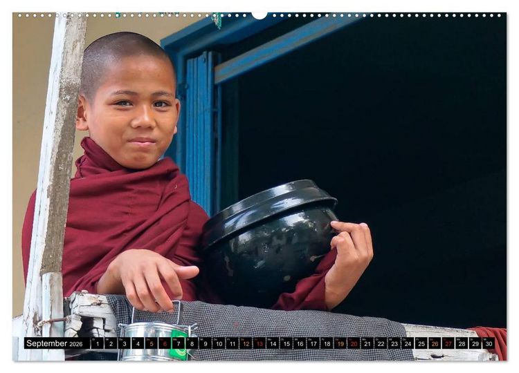 Produktbild: Buddhistische M&ouml;nche - das Leben f&uuml;r Buddha (hochwertiger Premium Wandkalender 2026 DIN A2 quer), Kunstdruck in Hochglanz
