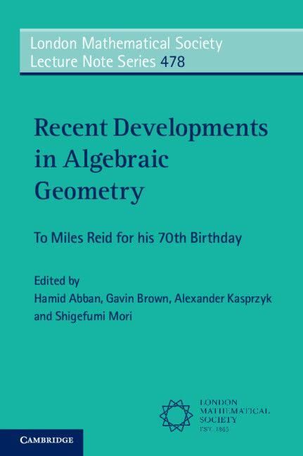 Produktbild: Recent Developments in Algebraic Geometry