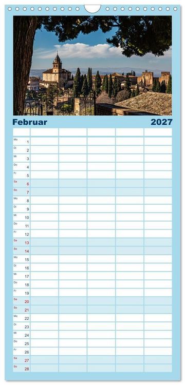 Produktbild: Familienplaner 2027 - Pen&iacute;nsula Ib&eacute;rica mit 5 Spalten (Wandkalender, 21 x 45 cm) CALVENDO
