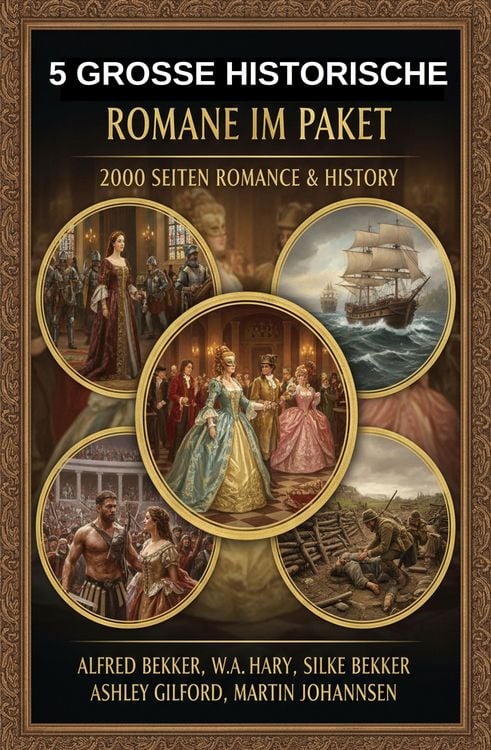 Produktbild: 5 Gro&szlig;e historische Romane im Paket: 2000 Seiten Romance & History