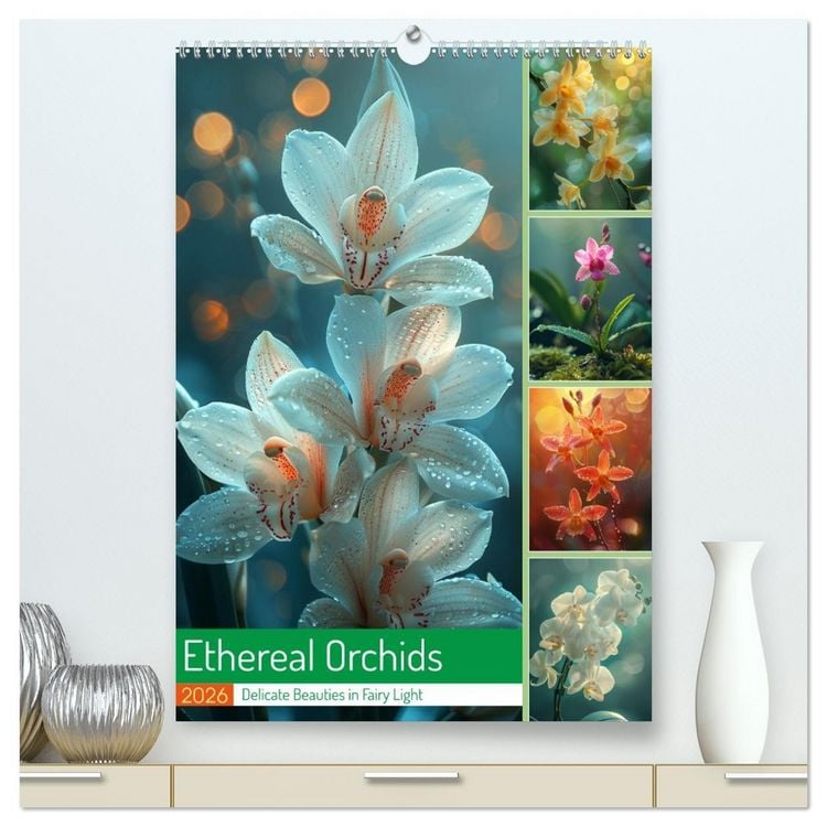 Produktbild: Ethereal Orchids (High Quality Premium Wall Calendar 2026 DIN A2 portrait),CALVENDO 12 Month Wall Calendar