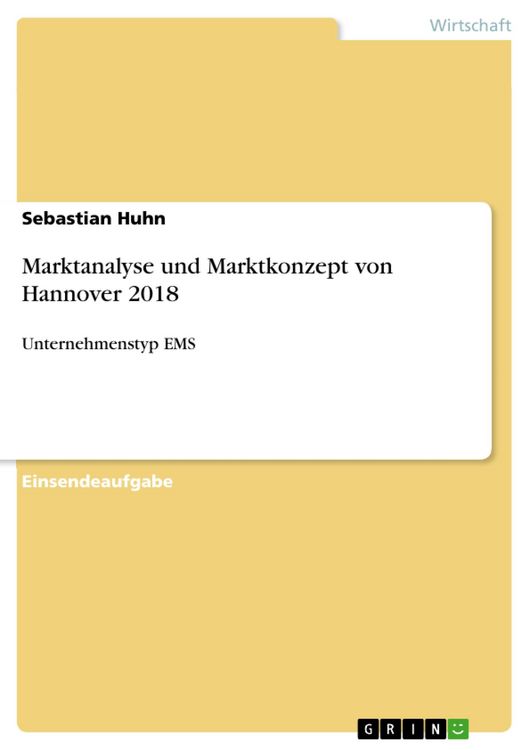 Produktbild: Marktanalyse und Marktkonzept von Hannover 2018