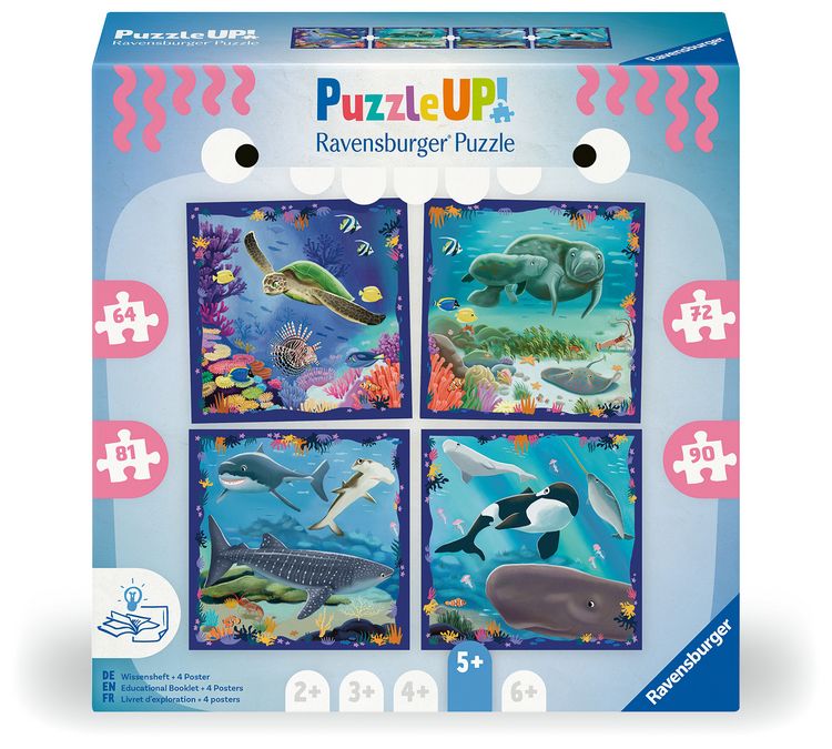 Produktbild: Kinderpuzzle 64, 72, 81, 90 Teile - Puzzle UP! Meerestiere