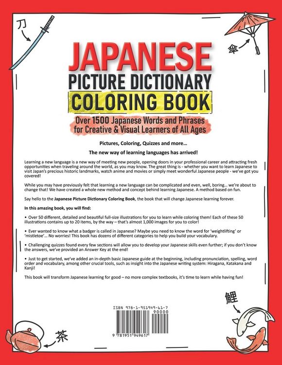 Produktbild: Japanese Picture Dictionary Coloring Book