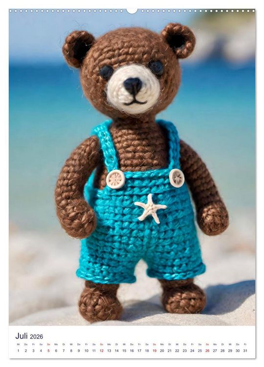 Produktbild: Teddys aus Wolle (Wandkalender 2026 DIN A2 hoch), CALVENDO Monatskalender