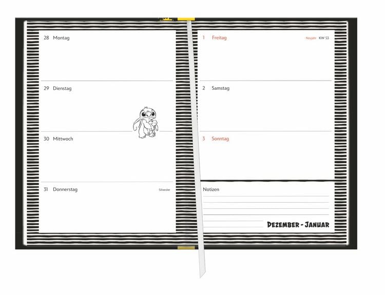 Produktbild: Stitch 17-Monats-Kalenderbuch A5 2027 - 17 Monate. Von August 2026 bis Dezember 2027